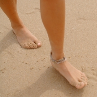 walking barefoot